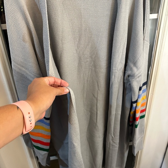 Blotona Womens Open Front Cardigans Sweater Long Sleeve Loose Fit Rainbow - Picture 5 of 5